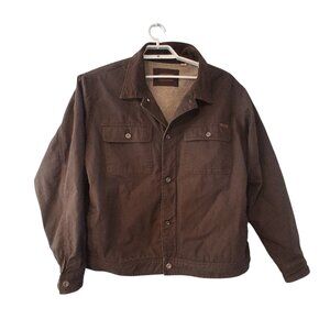 Woolrich barn chore duck coat mens XXL brown corduroy collar sherpa lining